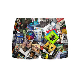 Мужские трусы 3D с принтом Albums в Тюмени, 50% хлопок, 50% полиэстер | классическая посадка, на поясе мягкая тканевая резинка | Тематика изображения на принте: music | rock | rock and roll | музыка | рок