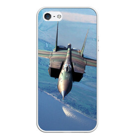 Чехол для iPhone 5/5S матовый с принтом МиГ-31 в Тюмени, Силикон | Область печати: задняя сторона чехла, без боковых панелей | самолет