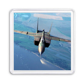 Магнит 55*55 с принтом МиГ-31 в Тюмени, Пластик | Размер: 65*65 мм; Размер печати: 55*55 мм | Тематика изображения на принте: самолет