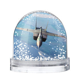 Снежный шар с принтом МиГ-31 в Тюмени, Пластик | Изображение внутри шара печатается на глянцевой фотобумаге с двух сторон | самолет