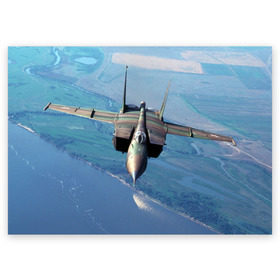 Поздравительная открытка с принтом МиГ-31 в Тюмени, 100% бумага | плотность бумаги 280 г/м2, матовая, на обратной стороне линовка и место для марки
 | самолет