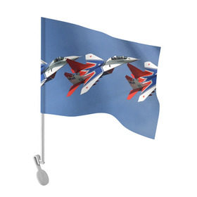 Флаг для автомобиля с принтом Стрижи в Тюмени, 100% полиэстер | Размер: 30*21 см | самолет