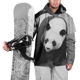 Накидка на куртку 3D с принтом Панды чб фото в Тюмени, 100% полиэстер |  | бамбук | животное | медведь