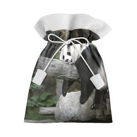 Подарочный 3D мешок с принтом Большая уставшая панда в Тюмени, 100% полиэстер | Размер: 29*39 см | бамбук | животное | медведь
