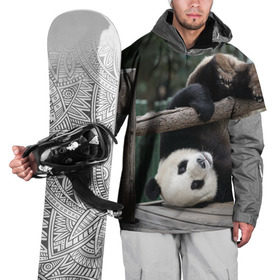 Накидка на куртку 3D с принтом Паркур панда в Тюмени, 100% полиэстер |  | бамбук | животное | медведь