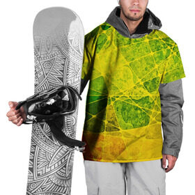 Накидка на куртку 3D с принтом Particles в Тюмени, 100% полиэстер |  | Тематика изображения на принте: желтый | зеленый | потертый | треугольники | яркий