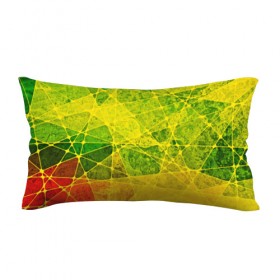 Подушка 3D антистресс с принтом Particles в Тюмени, наволочка — 100% полиэстер, наполнитель — вспененный полистирол | состоит из подушки и наволочки на молнии | желтый | зеленый | потертый | треугольники | яркий