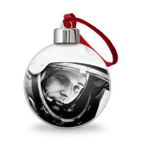 Ёлочный шар с принтом Юрий Гагарин в Тюмени, Пластик | Диаметр: 77 мм | первый космонавт