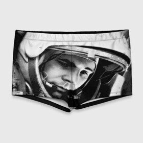 Мужские купальные плавки 3D с принтом Юрий Гагарин в Тюмени, Полиэстер 85%, Спандекс 15% |  | Тематика изображения на принте: первый космонавт