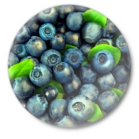 Значок с принтом Голубика в Тюмени,  металл | круглая форма, металлическая застежка в виде булавки | blueberry | голубика | черника | ягоды