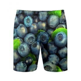 Мужские шорты 3D спортивные с принтом Голубика в Тюмени,  |  | blueberry | голубика | черника | ягоды