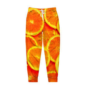 Мужские брюки 3D с принтом Сочные апельсины в Тюмени, 100% полиэстер | манжеты по низу, эластичный пояс регулируется шнурком, по бокам два кармана без застежек, внутренняя часть кармана из мелкой сетки | Тематика изображения на принте: апельсин | летние | сочные | цитрус | яркие