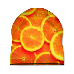 Шапка 3D с принтом Сочные апельсины в Тюмени, 100% полиэстер | универсальный размер, печать по всей поверхности изделия | апельсин | летние | сочные | цитрус | яркие