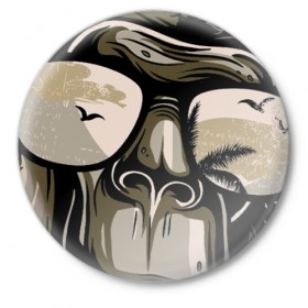 Значок с принтом Обезьяна в Тюмени,  металл | круглая форма, металлическая застежка в виде булавки | 