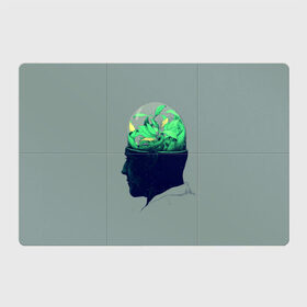 Магнитный плакат 3Х2 с принтом Голова горшок в Тюмени, Полимерный материал с магнитным слоем | 6 деталей размером 9*9 см | голова | горшок | колба | стекло | цветок | человек