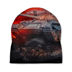 Шапка 3D с принтом Tank в Тюмени, 100% полиэстер | универсальный размер, печать по всей поверхности изделия | 3d | 9 мая | война | огонь | победа | танк | танкист | техника