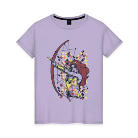 Женская футболка хлопок с принтом Артемида в Тюмени, 100% хлопок | прямой крой, круглый вырез горловины, длина до линии бедер, слегка спущенное плечо | артемида | богиня | воин | охотница