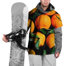 Накидка на куртку 3D с принтом Мандаринчики в Тюмени, 100% полиэстер |  | Тематика изображения на принте: зелень | оранжевый | цитрус | яркий