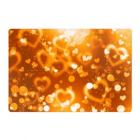 Магнитный плакат 3Х2 с принтом Сердечки в золоте в Тюмени, Полимерный материал с магнитным слоем | 6 деталей размером 9*9 см | желтый | золотое | сердечки | яркий