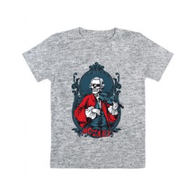 Детская футболка хлопок с принтом Моцарт в Тюмени, 100% хлопок | круглый вырез горловины, полуприлегающий силуэт, длина до линии бедер | Тематика изображения на принте: 