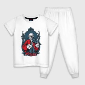 Детская пижама хлопок с принтом Моцарт в Тюмени, 100% хлопок |  брюки и футболка прямого кроя, без карманов, на брюках мягкая резинка на поясе и по низу штанин
 | 