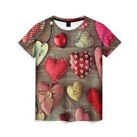 Женская футболка 3D с принтом Плюшевые сердечки в Тюмени, 100% полиэфир ( синтетическое хлопкоподобное полотно) | прямой крой, круглый вырез горловины, длина до линии бедер | 3d | абстракция | день святого валентина | игрушки | любовь | много | плюшевые | праздник | прикольные | разные | сердечки | цветные | яркие