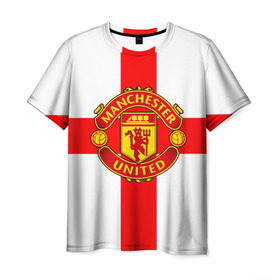 Мужская футболка 3D с принтом Manchester united в Тюмени, 100% полиэфир | прямой крой, круглый вырез горловины, длина до линии бедер | 3д | fc | manchester united | mu | англия | британия | игра | канониры | красные дьяволы | лондон | манчестер | мю | флаг | флаг британии | футбол | эмблема