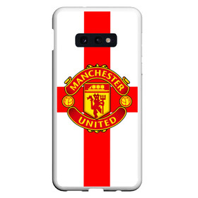 Чехол для Samsung S10E с принтом Manchester united в Тюмени, Силикон | Область печати: задняя сторона чехла, без боковых панелей | 3д | fc | manchester united | mu | англия | британия | игра | канониры | красные дьяволы | лондон | манчестер | мю | флаг | флаг британии | футбол | эмблема