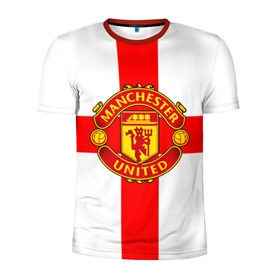 Мужская футболка 3D спортивная с принтом Manchester united в Тюмени, 100% полиэстер с улучшенными характеристиками | приталенный силуэт, круглая горловина, широкие плечи, сужается к линии бедра | 3д | fc | manchester united | mu | англия | британия | игра | канониры | красные дьяволы | лондон | манчестер | мю | флаг | флаг британии | футбол | эмблема