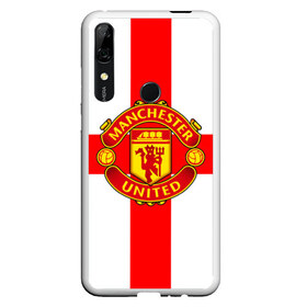 Чехол для Honor P Smart Z с принтом Manchester united в Тюмени, Силикон | Область печати: задняя сторона чехла, без боковых панелей | Тематика изображения на принте: 3д | fc | manchester united | mu | англия | британия | игра | канониры | красные дьяволы | лондон | манчестер | мю | флаг | флаг британии | футбол | эмблема