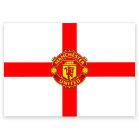 Поздравительная открытка с принтом Manchester united в Тюмени, 100% бумага | плотность бумаги 280 г/м2, матовая, на обратной стороне линовка и место для марки
 | Тематика изображения на принте: 3д | fc | manchester united | mu | англия | британия | игра | канониры | красные дьяволы | лондон | манчестер | мю | флаг | флаг британии | футбол | эмблема