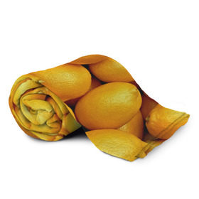 Плед 3D с принтом Лимончики в Тюмени, 100% полиэстер | закругленные углы, все края обработаны. Ткань не мнется и не растягивается | 3d | витамин | еда | желтый | лето | лимон | много | пища | прикольные | сочные | фрукты | цитрус | яркие