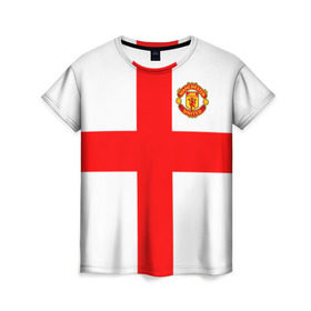 Женская футболка 3D с принтом Manchester united в Тюмени, 100% полиэфир ( синтетическое хлопкоподобное полотно) | прямой крой, круглый вырез горловины, длина до линии бедер | 3d | 3д | fc | manchester united | mu | англия | британия | игра | канониры | красные дьяволы | лондон | манчестер | мю | флаг | флаг британии | футбол | эмблема
