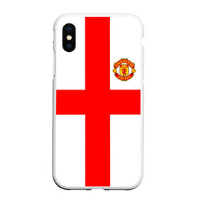 Чехол для iPhone XS Max матовый с принтом Manchester united в Тюмени, Силикон | Область печати: задняя сторона чехла, без боковых панелей | 3d | 3д | fc | manchester united | mu | англия | британия | игра | канониры | красные дьяволы | лондон | манчестер | мю | флаг | флаг британии | футбол | эмблема