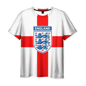 Мужская футболка 3D с принтом Сборная Англии в Тюмени, 100% полиэфир | прямой крой, круглый вырез горловины, длина до линии бедер | Тематика изображения на принте: англия | игра | лондон | сборная | футбол