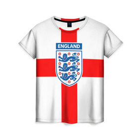 Женская футболка 3D с принтом Сборная Англии в Тюмени, 100% полиэфир ( синтетическое хлопкоподобное полотно) | прямой крой, круглый вырез горловины, длина до линии бедер | англия | игра | лондон | сборная | футбол