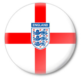 Значок с принтом Сборная Англии в Тюмени,  металл | круглая форма, металлическая застежка в виде булавки | Тематика изображения на принте: англия | игра | лондон | сборная | футбол