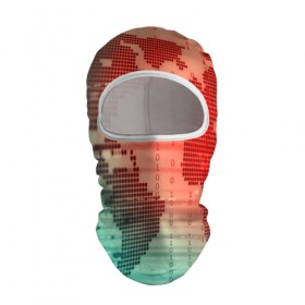 Балаклава 3D с принтом Цифровой мир в Тюмени, 100% полиэстер, ткань с особыми свойствами — Activecool | плотность 150–180 г/м2; хорошо тянется, но при этом сохраняет форму. Закрывает шею, вокруг отверстия для глаз кайма. Единый размер | зеленый | карта | кибер | красный