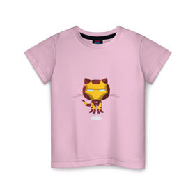 Детская футболка хлопок с принтом ironcat в Тюмени, 100% хлопок | круглый вырез горловины, полуприлегающий силуэт, длина до линии бедер | cat | github | ironcat | ironman