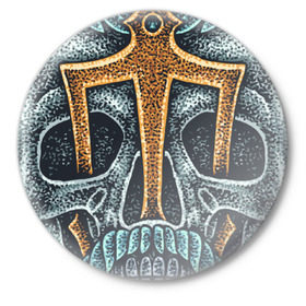 Значок с принтом Посейдон в Тюмени,  металл | круглая форма, металлическая застежка в виде булавки | 
