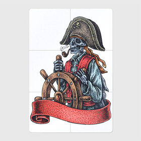 Магнитный плакат 2Х3 с принтом Пират в Тюмени, Полимерный материал с магнитным слоем | 6 деталей размером 9*9 см | Тематика изображения на принте: воробей | джек | пират | скелет | череп