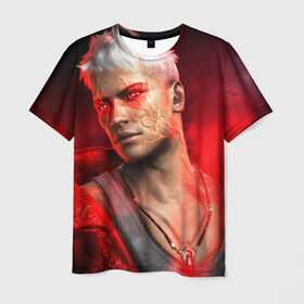 Мужская футболка 3D с принтом cry в Тюмени, 100% полиэфир | прямой крой, круглый вырез горловины, длина до линии бедер | Тематика изображения на принте: devil | dmc | may | игра