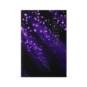 Обложка для паспорта матовая кожа с принтом Twinkle в Тюмени, натуральная матовая кожа | размер 19,3 х 13,7 см; прозрачные пластиковые крепления | 3d | абстракция | блеск | линии | лучи | огоньки | полосы | прикольные | пятна | свет | темный | фиолетовый | яркие