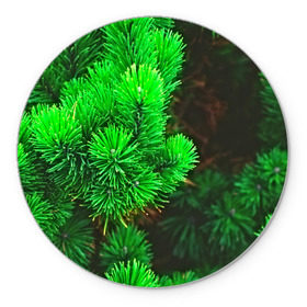 Коврик круглый с принтом Зелёная ель в Тюмени, резина и полиэстер | круглая форма, изображение наносится на всю лицевую часть | 3d | ёлка | ель | зелёный | лес | новый год | праздник | природа | текстура | фон