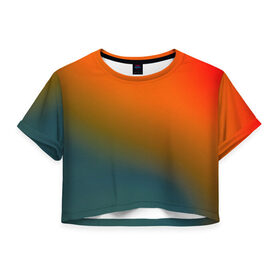Женская футболка 3D укороченная с принтом stains color в Тюмени, 100% полиэстер | круглая горловина, длина футболки до линии талии, рукава с отворотами | 