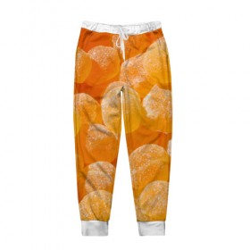 Мужские брюки 3D с принтом Апельсиновый мармелад в Тюмени, 100% полиэстер | манжеты по низу, эластичный пояс регулируется шнурком, по бокам два кармана без застежек, внутренняя часть кармана из мелкой сетки | Тематика изображения на принте: 