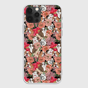 Чехол для iPhone 12 Pro Max с принтом Dogs and flowers в Тюмени, Силикон |  | boxer | cute | dog | flower | flowers | love | lovely | summer | боксер | бульдог | летний | лето | пес | пионы | собака | собачка | цветочный | цветы