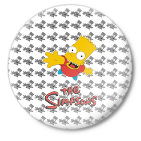 Значок с принтом Bart в Тюмени,  металл | круглая форма, металлическая застежка в виде булавки | Тематика изображения на принте: simpsons | барт | мульт | симпсоны