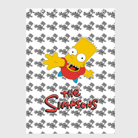 Скетчбук с принтом Bart в Тюмени, 100% бумага
 | 48 листов, плотность листов — 100 г/м2, плотность картонной обложки — 250 г/м2. Листы скреплены сверху удобной пружинной спиралью | simpsons | барт | мульт | симпсоны