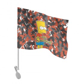 Флаг для автомобиля с принтом Bart в Тюмени, 100% полиэстер | Размер: 30*21 см | simpsons | барт | мульт | симпсоны